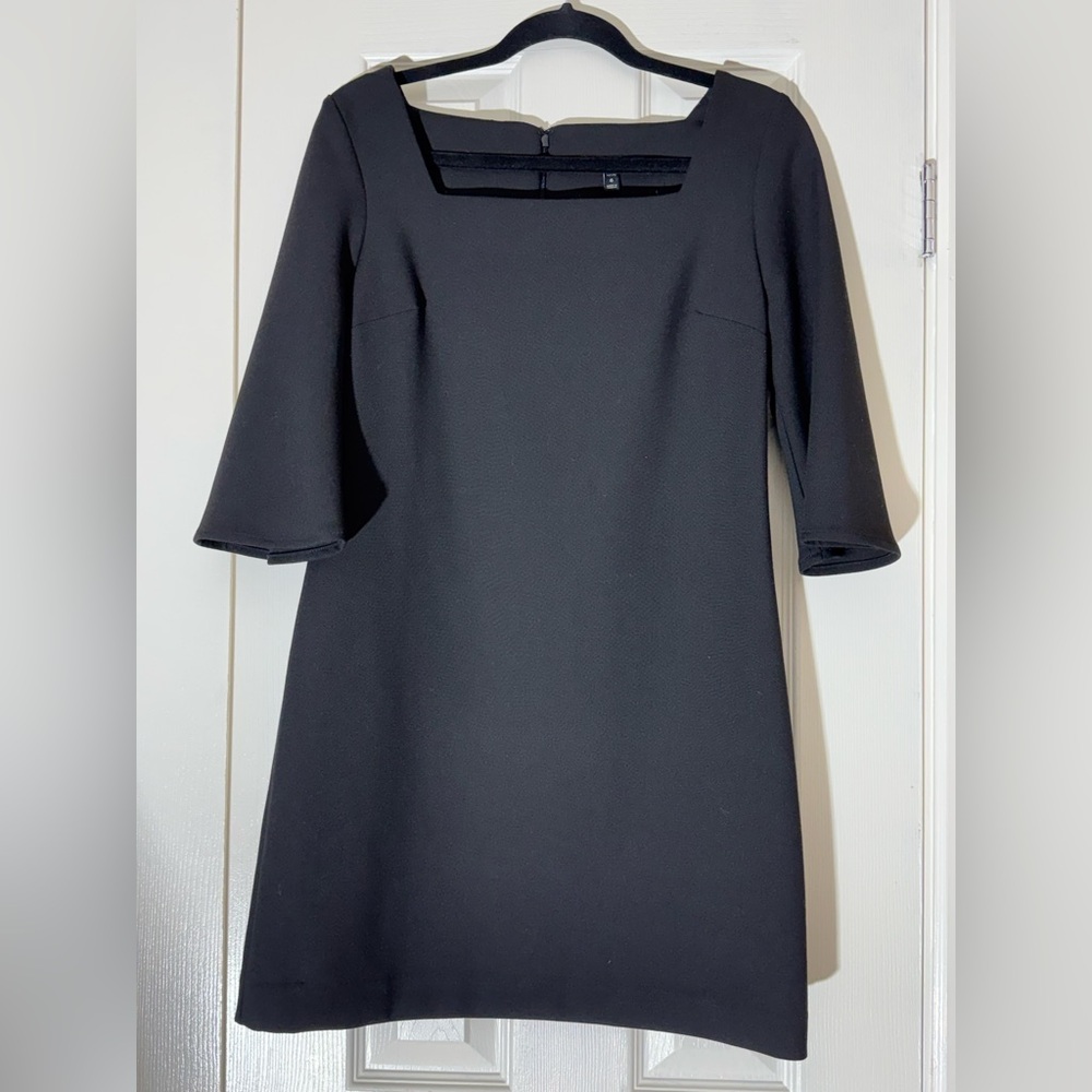 Banana Republic Black Square-Neck Midi Dress